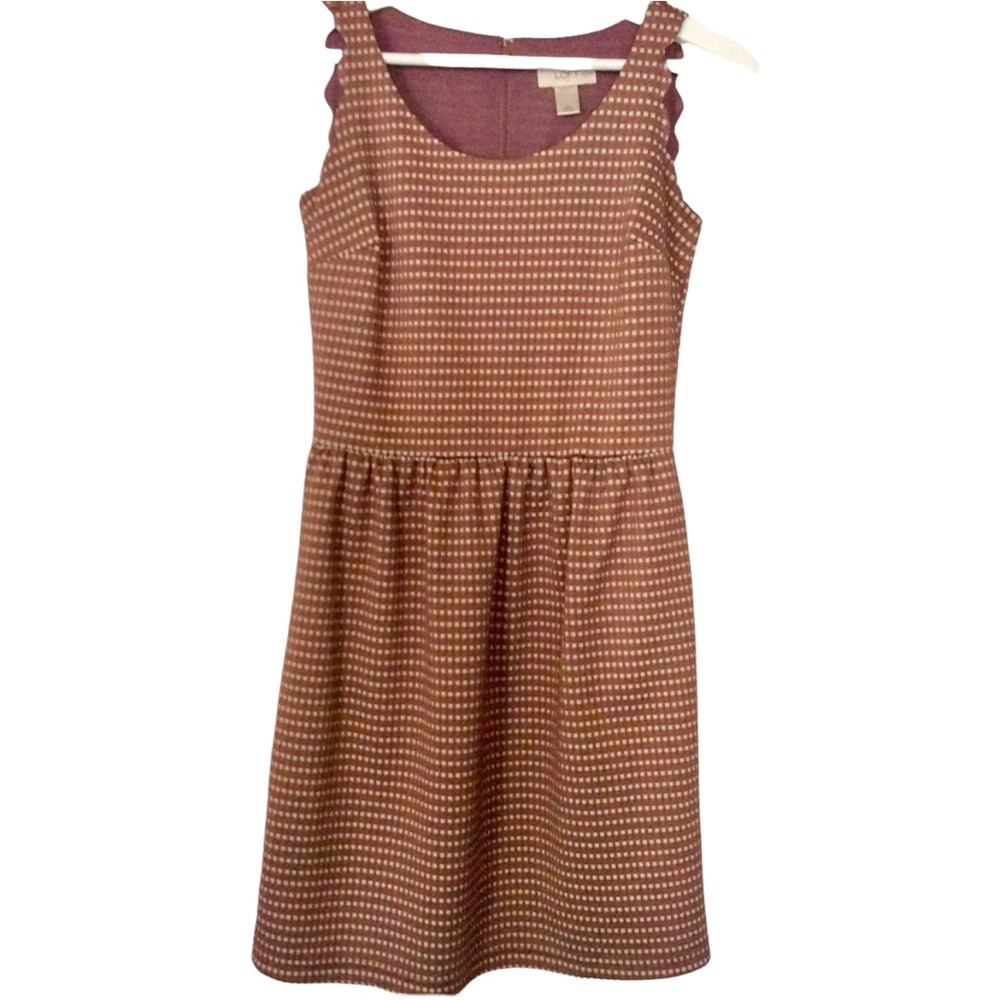 Loft Sleeveless Scalloped Dress 00P